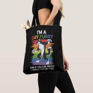 Bolsa Tote Sou Uma Raposa Furry Gay Arco-Íris Orgulho LGBTQ