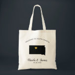 Bolsa Tote South Dakota Map Weding Bag de Boas-Vindas, Preto<br><div class="desc">Saco de presentes de boas-vindas para convidados fora da cidade para o seu casamento,  com imagem de Dakota do Sul,  com coração de ouro. Preencha a bolsa com seus doces favoritos.</div>