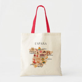 Bolsa Tote Spain travel map (One-sided print)