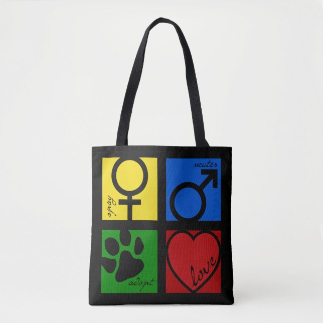 Bolsa Tote Spay-Neuter-Adopt-Love (Frente)