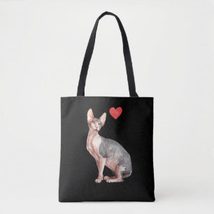 Bolsa Tote Sphynx Cat Lover Kitten Heart