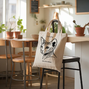 Bolsa Tote Sphynx Cat Portrait