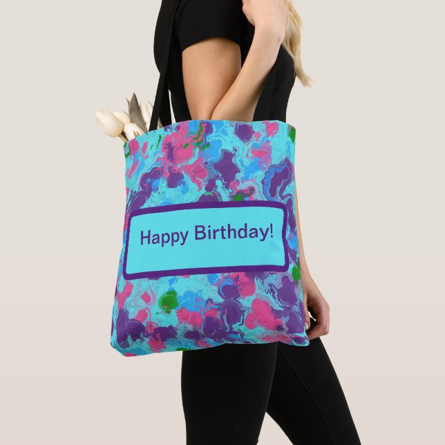 Bolsa Tote Splatter de Abstrato de Mermaid (Close Up)