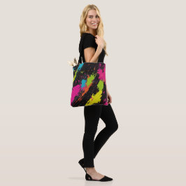 Bolsa Tote Splatter retrorreflector de cores neon