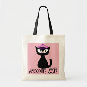 Bolsa Tote "SPOIL ME" Gato preto giro Hilda, o gatinho