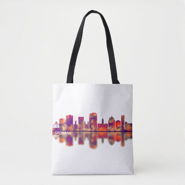 Bolsa Tote Spokane Washington Skyline (Frente)