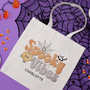 Bolsa Tote Spookes Vibes Halloween Pumpkin Bats Personalizado