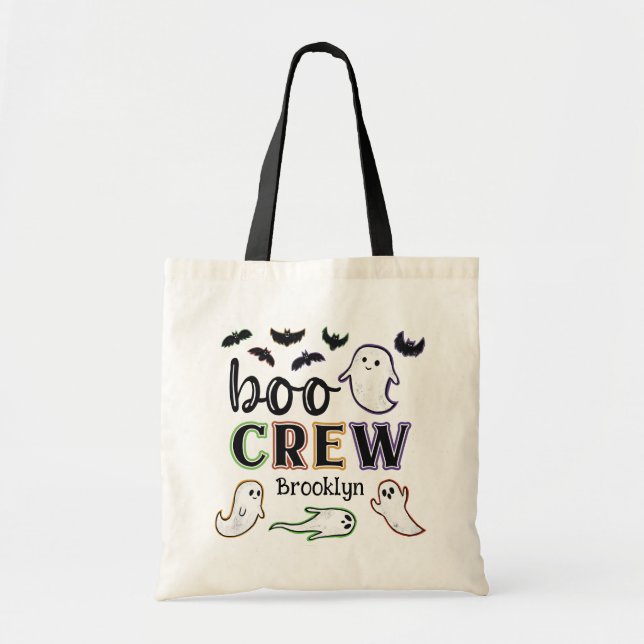 Bolsa Tote "Spooky Bats & Ghosts Halloween Boo Crew" (Frente)