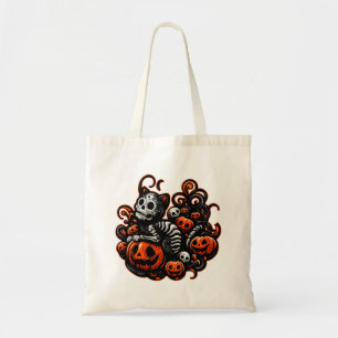 Bolsa Tote Spooky Cat e Pumpkins