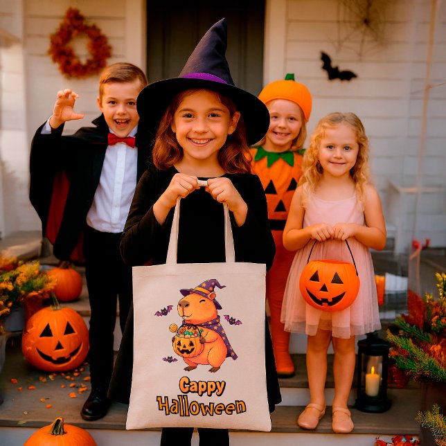 Bolsa Tote "Spooky Cute Gift Funny Cappy Halloween Capybara" (Criador carregado)