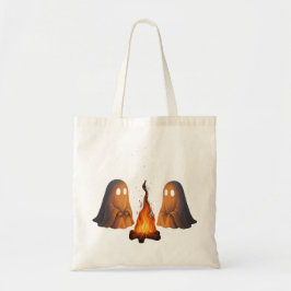 Bolsa Tote Spooky Ghost Campfire Night Forest Art - Halloween