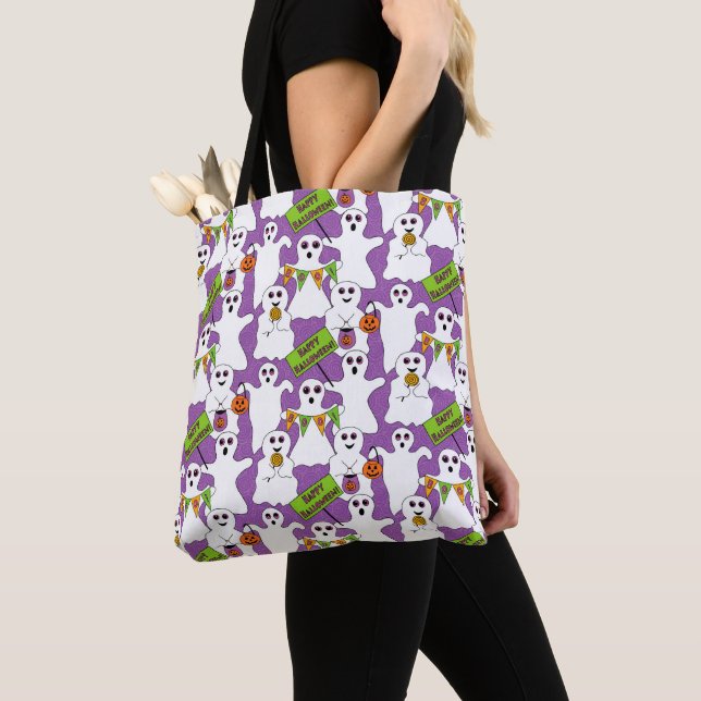 Bolsa Tote Spooky Ghost Halloween (Close Up)