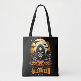 Bolsa Tote Spooky Grim Reaper Jack O' Lanterns Bats Halloween