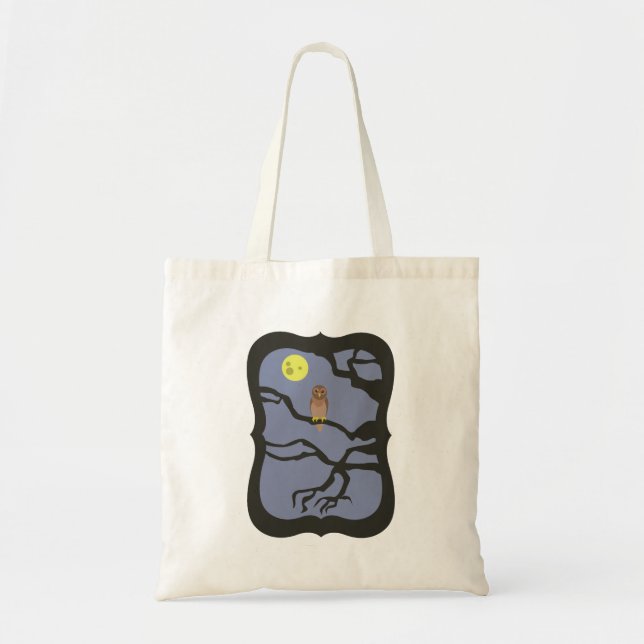 Bolsa Tote Spooky Halloween Owl (Frente)