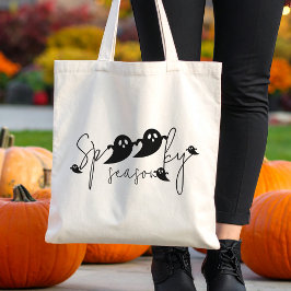 Bolsa Tote Spooky Season Black Voando Fantasmas Bonitos Hallo