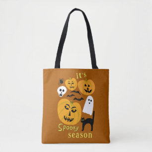 Bolsa Tote Spooky Season Pumpkins Ghost Bat HELLOWEEN