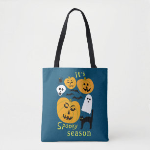 Bolsa Tote Spooky Season Pumpkins Ghost Bat HELLOWEEN