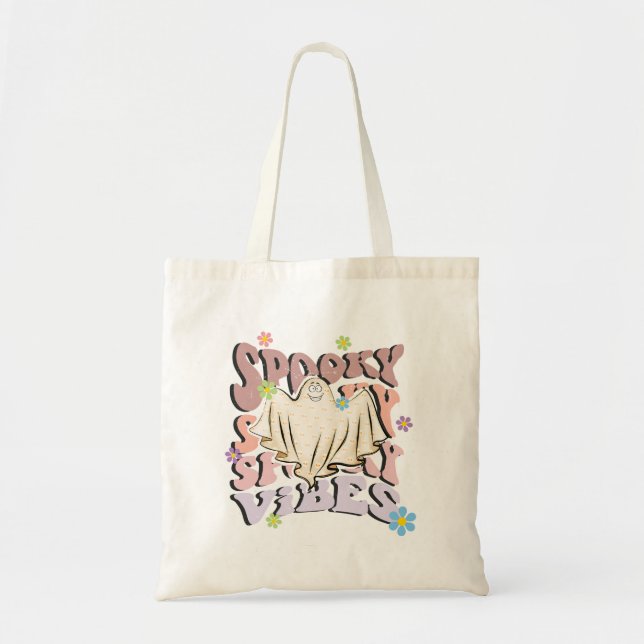 Bolsa Tote Spooky Vibes Retro Halloween (Frente)
