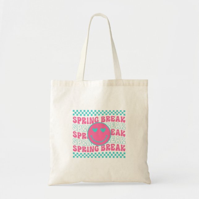 Bolsa Tote Spring Break Smiley Design (Frente)