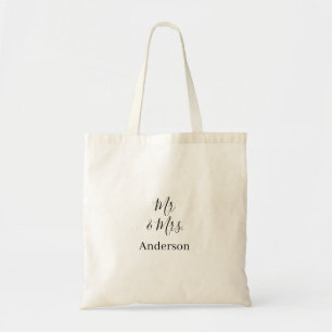 Bolsa Tote Sr e Sra adicionam data ano presente de casamento