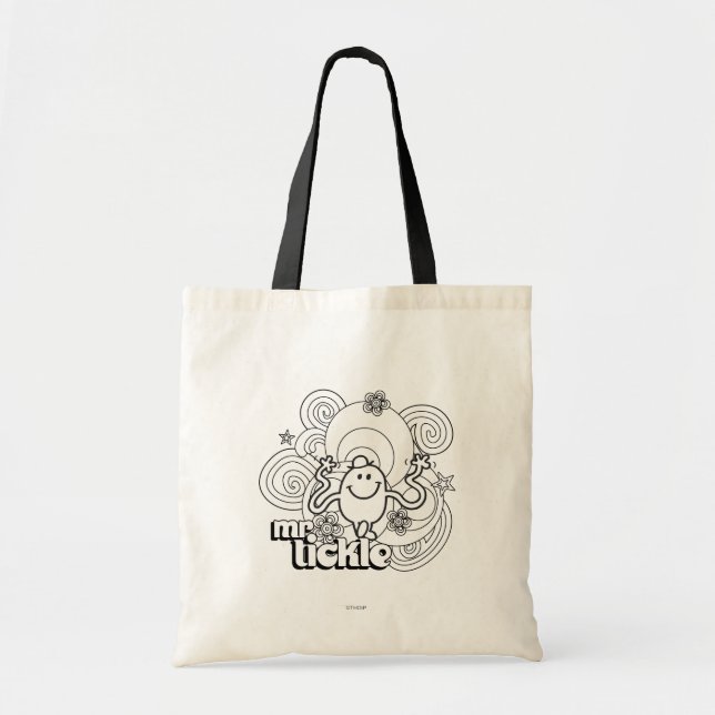 Bolsa Tote Sr. Tickle | Escuros e Estrelas Pretos e Brancos (Frente)