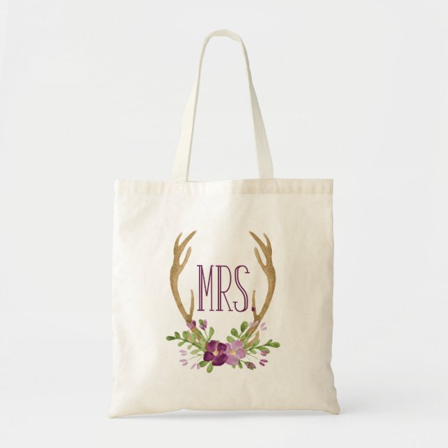 Bolsa Tote Sra. sacola da aguarela de Boho (Frente)