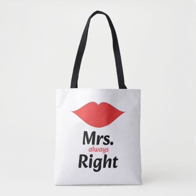 Bolsa Tote Sra. Sempre Certa Lábios Vermelhos Combinando (Frente)