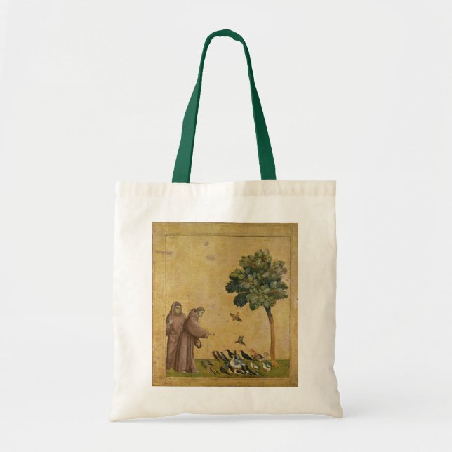 Bolsa Tote St Francis de Assisi que preaching aos pássaros (Frente)