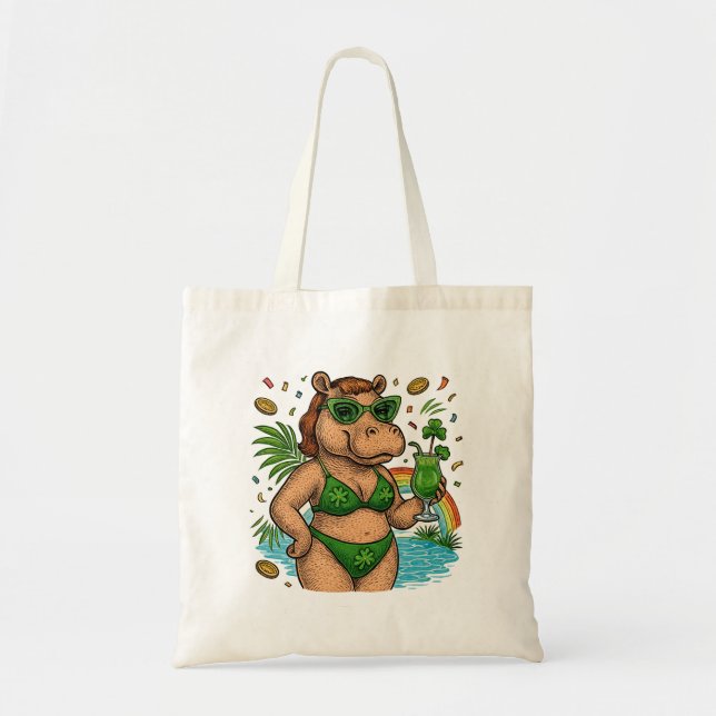Bolsa Tote St. Patrick’s Tropical Pool Party for Hippo lovers (Frente)
