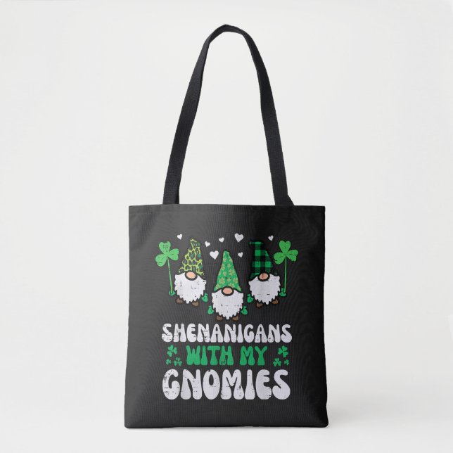 Bolsa Tote St Patrick Shenanigans With Gnomies Gnomes (Frente)