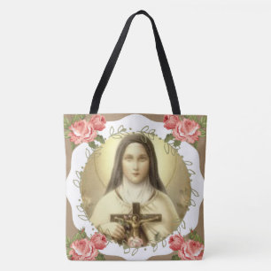 Bolsa Tote St. Therese da criança Jesus pouca flor