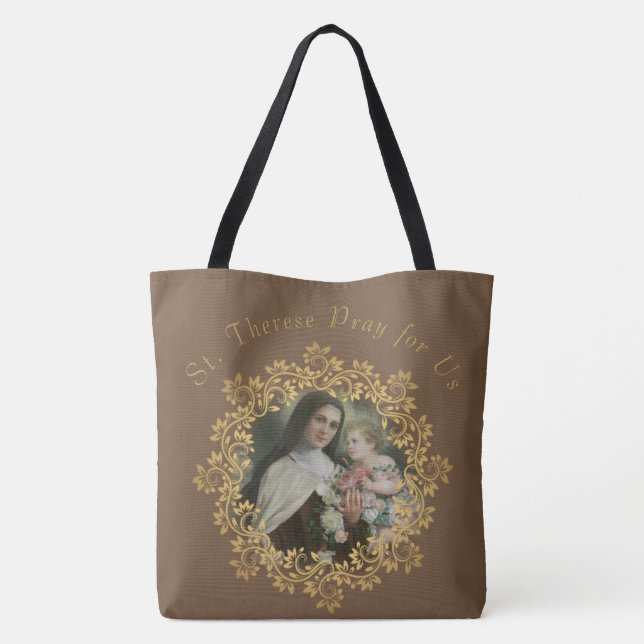 Bolsa Tote St. Therese & nossa senhora de Monte Carmelo (Verso)
