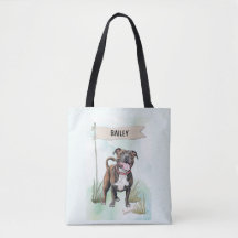Staffordshire Bull Terrier Watercolor Personalized