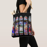 Bolsa Tote Stained Glass Nativity Scene Holiday Card<br><div class="desc">Designed by Carrie Fink.  Printed and shipped by Zazzle or their partners.</div>