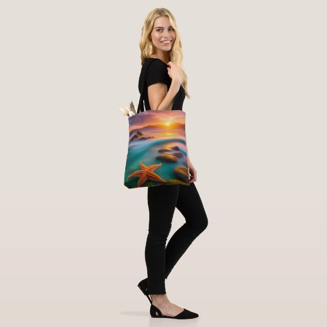 Bolsa Tote Starfish na praia no Dawn (No(a) Modelo)