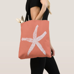 Bolsa Tote Starfish Salmon Cor de Rosa Dia de as mães Laranja