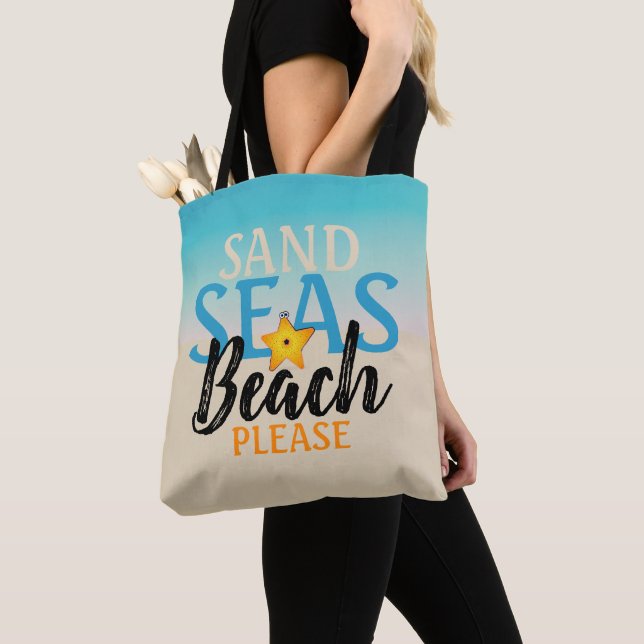 Bolsa Tote Starfish Sand Seas Beach (Close Up)