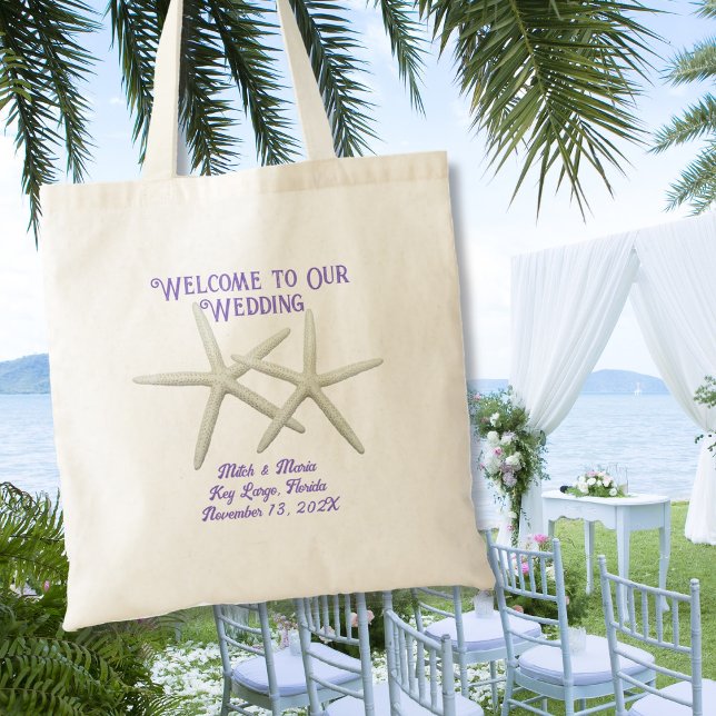 Bolsa Tote Starfish Weding Welcome Guests Hotel Bag (Criador carregado)