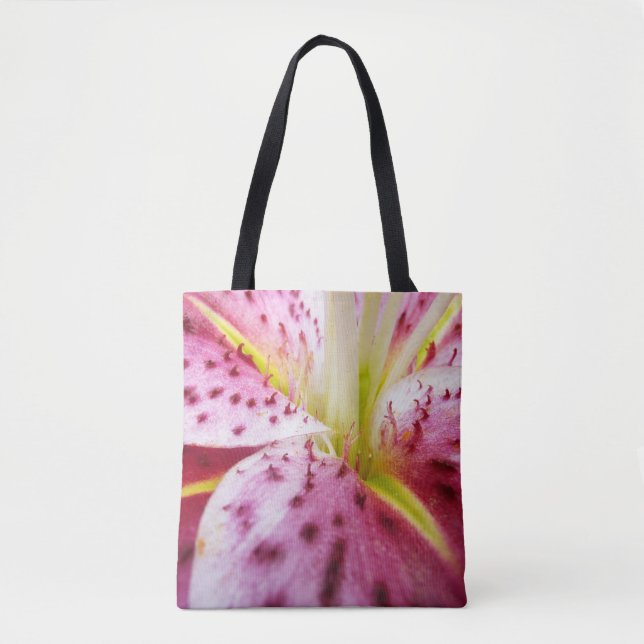 Bolsa Tote Stargazer Lily Bright Magenta Floral (Frente)