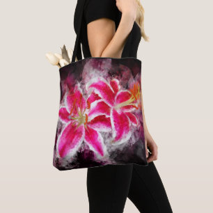 Bolsa Tote Stargazer Lily Flor Watercolor - bb 03