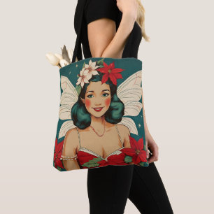 Bolsa Tote Starlet de Pin-Up de Natal Tropical de Retro