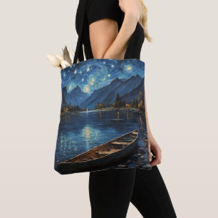 Bolsa Tote "Starlit Drift: Pescaria Sob O Cosmos