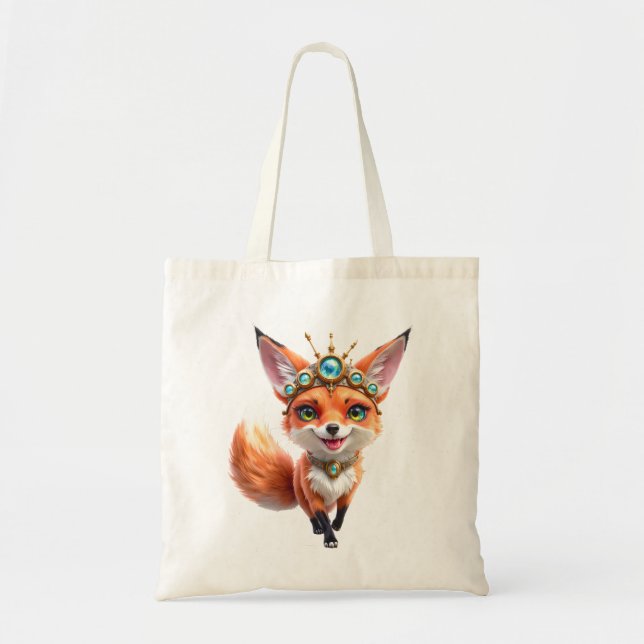 Bolsa Tote Starlit Fox of the Moonlit Meadows.  (Frente)