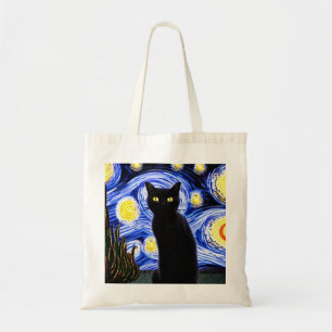 Bolsa Tote Starry Cat Night Tote Bag