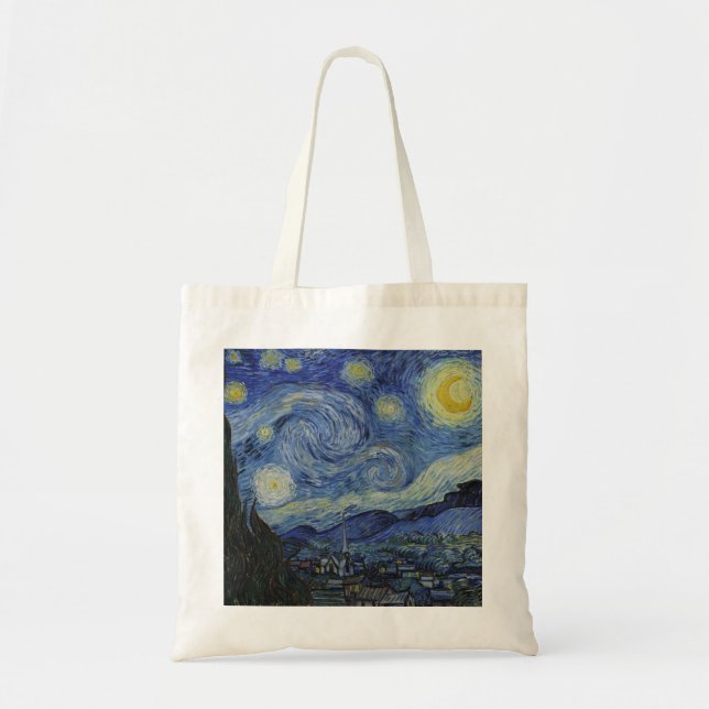 Bolsa Tote "Starry Night" por Van Gogh (Frente)