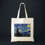 Bolsa Tote Starry Night por Vincent Van Gogh<br><div class="desc">Starry Night por Vincent Van Gogh pintando mestre de arte da obra-prima belo impressionismo pintando cor vibrante belíssima paisagem paisagem paisagem arte postada decoração</div>