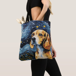 BOLSA TOTE STARRY NOITE TEMED BEAGLE DOG