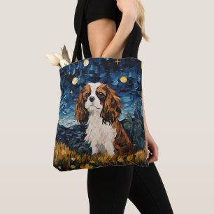 BOLSA TOTE STARRY NOITE THEMED CAVALIER KING CHARLES SPANIEL