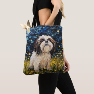 BOLSA TOTE STARRY NOITE THEMED LHASA APSO DOG