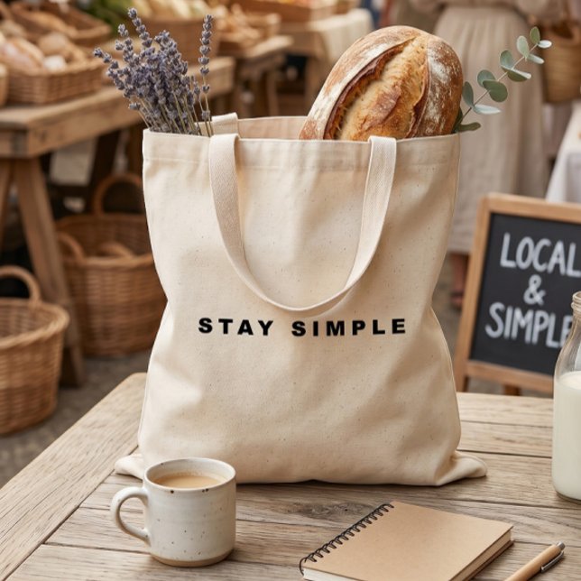Bolsa Tote Stay Simple | Estética Minimalista (Criador carregado)